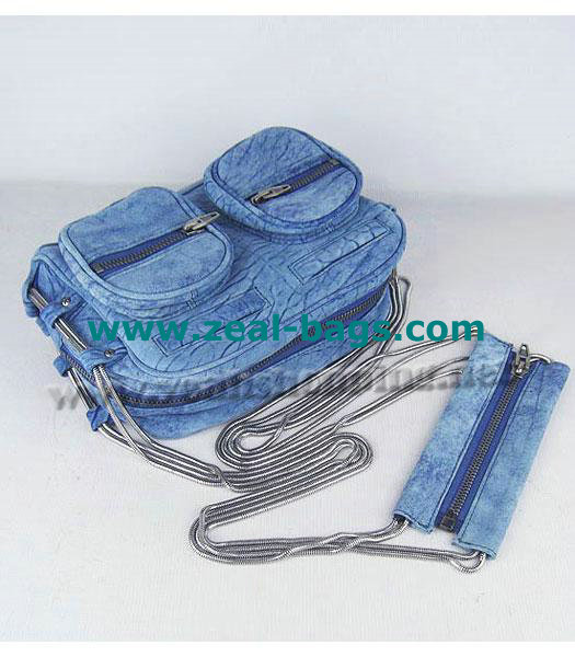 AAA Replica Alexander Wang Brenda Zip Chain Should Bag Blue Lambskin